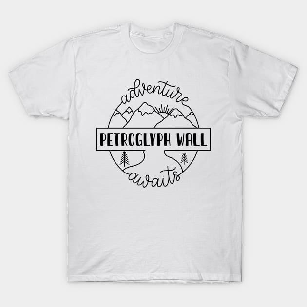 Petroglyph Wall hiker gift for climber. Perfect present for mother dad friend him or her T-Shirt by SerenityByAlex